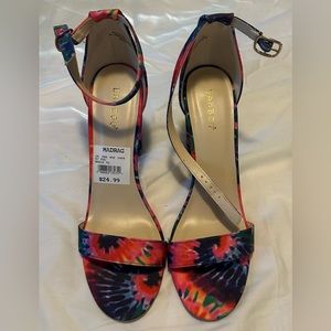 Bamboo tye dye heeled sandals